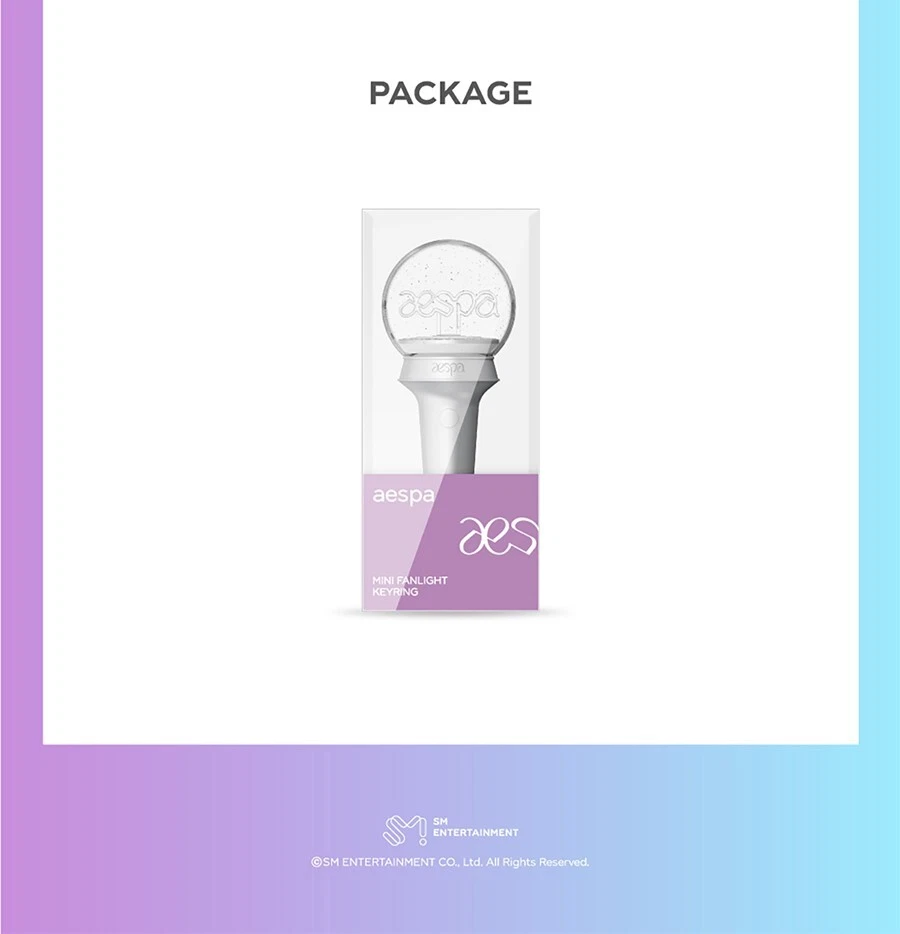 AESPA OFFICIAL MINI FANLIGHT KEY RING/LIGHT STICK MD GOODS with