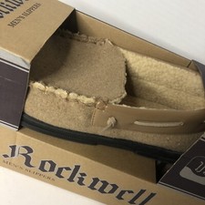 Rockwell Men's Small 7-8 Slippers With Memory Foam Insole Tan Size Cozy