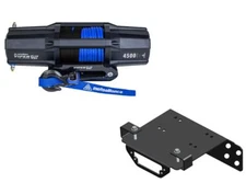 Viper V2 UTV Winch Kit 4500 lb Wide Spool With 60 ft Blue Rope With Mount