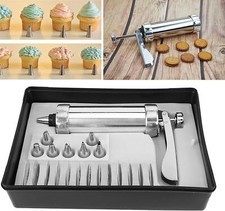 22PCS Cookie Biscuit Press Kits Maker Cake Flower Icing Nozzle Piping Gun Baking