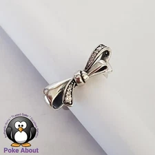 Genuine BRILLIANT BOW PANDORA Silver STATEMENT CZ Ring 197232CZ Size 48