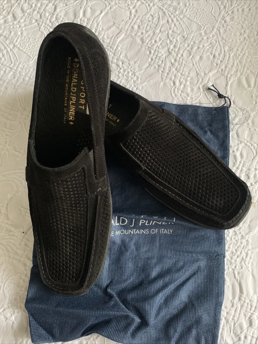 New Donald J Pliner Size 11 Echo 40 Black Perforated Sport Suede