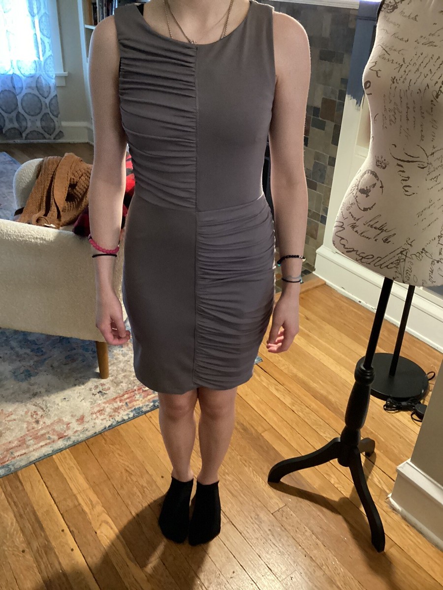 bcbg maxazria Grey Two Toned Material Dress XS | eBay