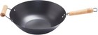 Large 35cm Non Stick Carbon Steel Chinese Stir Fry Deep Wok Karahi Saucepan Pan