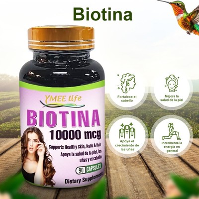 Biotina 10000 mcg 90 Capsulas Suplemento Natural El Colibri