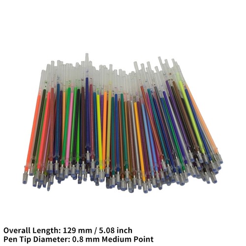 100x Gel Pens Refills Set Metallic Pastel Glitter Neon for Adult Colouring BoKH - Picture 4 of 14