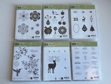Lot 6 Stampin Up Stamp Sets Christmas Winter Mixed Bunch Joyous Celebrations EUC