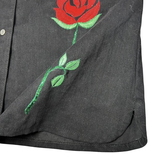 Giacca e pantaloni denim vintage anni 70 DOTTI DIDIT ricamati rosa nero perla snap glam - Foto 7 di 24