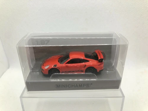 MINICHAMPS 1:87 PORSCHE 911 GT3RS 2015 ORANGE & BLACK LETTERS