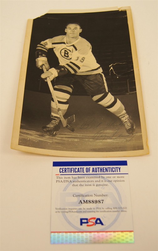 Signed REG FLEMING Boston Bruins 5x8 photo PSA/DNA COA AUTO