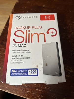 SEALED Seagate 1 TB to HDD Backup Plus Slim Portable Storage Windows and MAC