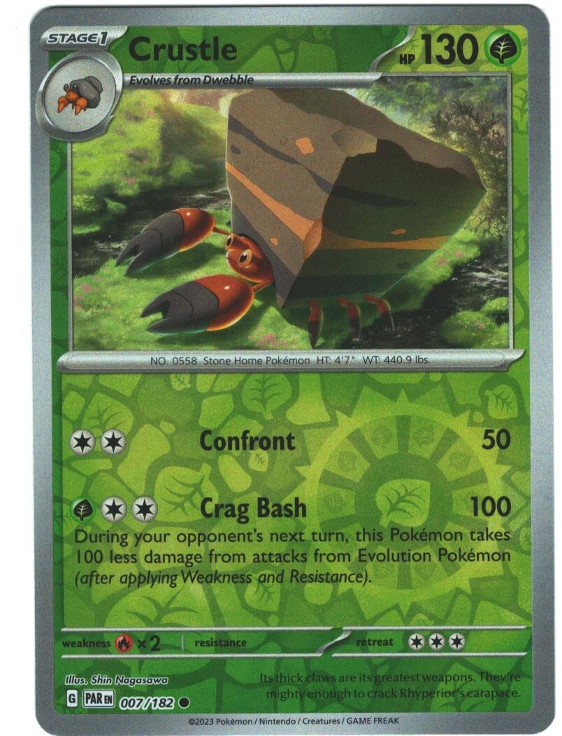 Crustle 7/182 Paradox Rift Reverse Holo Common Pokémon TCG