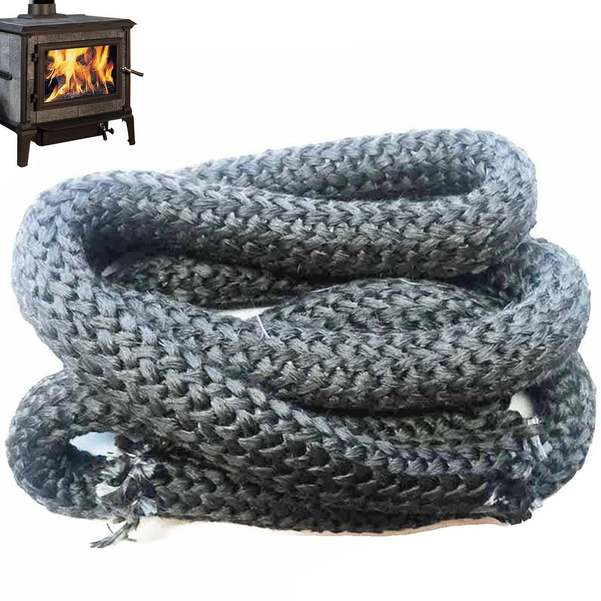Fiberglass Wood Stove Rope Gasket Graphite High Temp Tape Fire Door Seal |  eBay