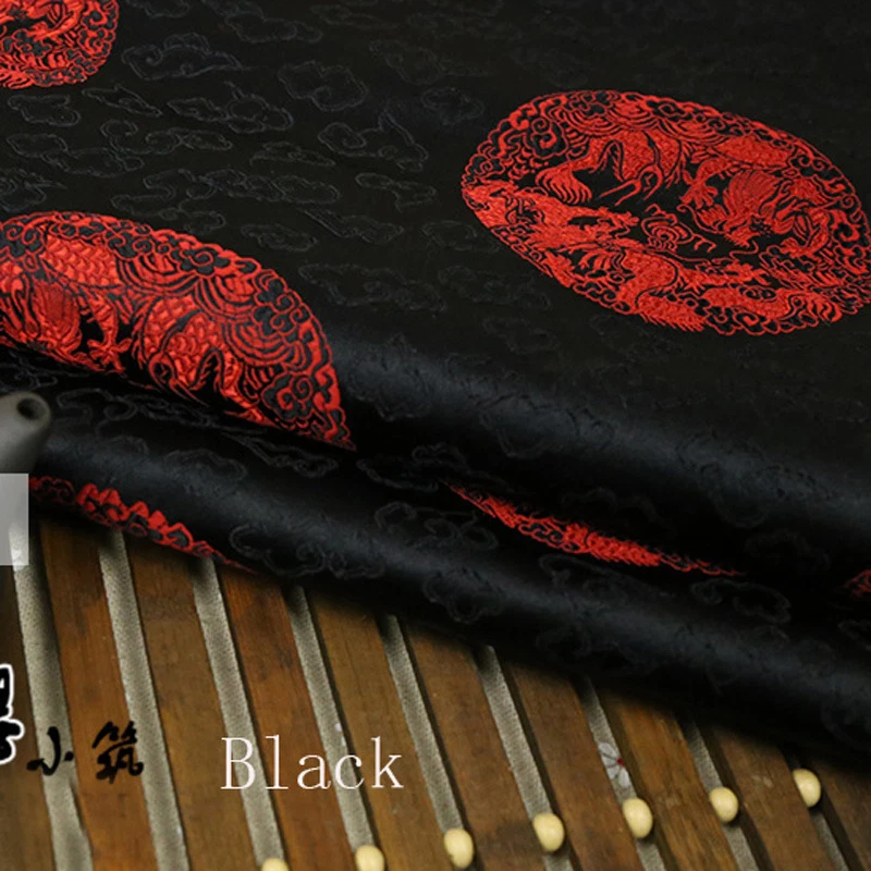 Disfraz Antiguo Chino Almohada Brocado Tela Dragón Nubes Damasco Cojín Tela Foto 4 de 4