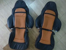 Corvette C5 1997-2004 Synthetic Leather Sports Seat Covers Black & Burnt Orange