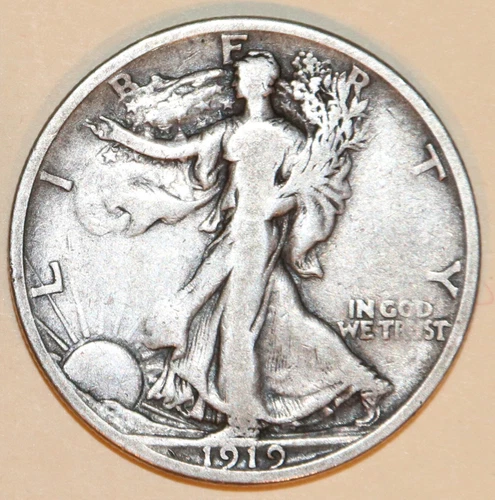 1919-S Walking Liberty Half Dollar - Fine - #C1075 - FREE SHIPPING