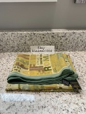 Green Yellow Brown FENDI FF Logo Silk Scarf