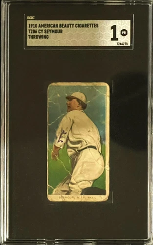 1909-11 T206 Cy Seymour American Beauty 350 No Frame SGC 1 *Tough Back*
