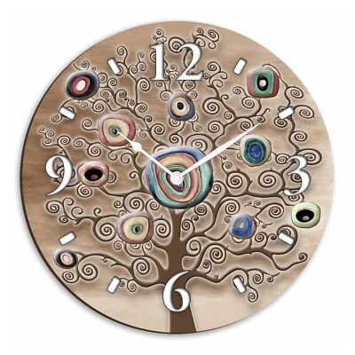 Lupia Orologio da parete lavorato in Legno Albero della vita 32x32 cm Tree