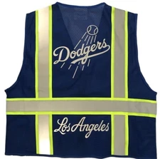 ⚾️ LOS ANGELES DODGERS ⚾️ BLUE REFLECTIVE SAFETY VEST W/SILVER REFLECTIVE LOGO 