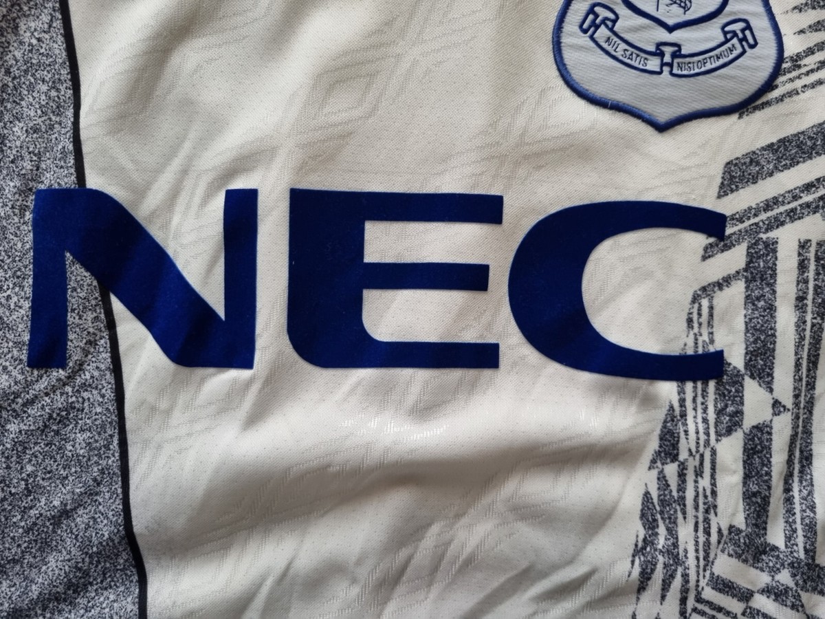 ウェア 95 AWAY UMBRO Everton FC #10 M Everton 1994 - 1995 Away football Umbro shirt size Extra