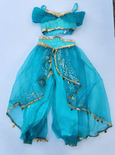 Girls 7/8 Disney Store Aladdin Princess Jasmine 2 Piece Halloween Costume READ