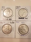 Lot of 4 Silver Blast White Franklin Half Dollars. All Dated 1963.