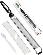 Kitchen Lemon Zester, Stainless Steel Grater with Cleaning Brush