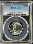 1948-S  25C Washington Quarter Dollar PCGS MS65   80477788