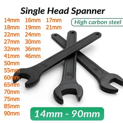 14 16 17 18mm-90mm Open Ended Spanner Wrench - Single End - Industrial Hand Tool