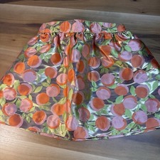 Mini Boden Girls Metallic Party Skirt Gold Jaquard Peach Pattern Sz 8-9Y