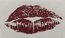 Original Vintage Lips Glitter Iron On Transfer