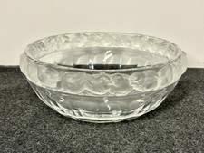 Cuenco central para pájaros de cristal esmerilado Lalique France Mesanges 9,5 pulgadas Diámetro