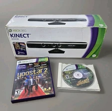 Microsoft Xbox 360 Kinect Connect Black Sensor Bar In Original Box W/ Game