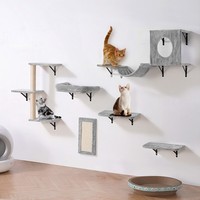 Vevor Kletterwand Katzen Wandliege Katzenliege Katzenbett Katzenregal 6Er-Set