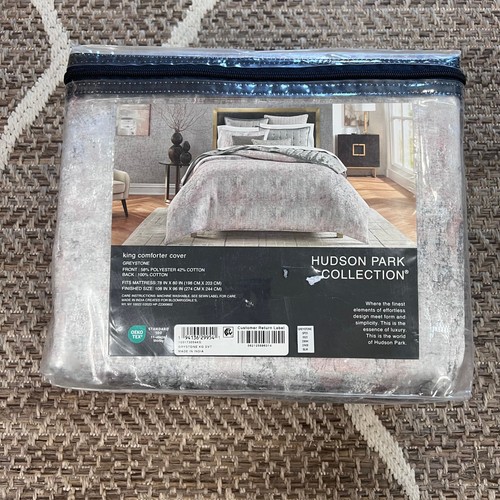 Hudson Park Collection King Comforter cover - Greystone - Picture 4 of 5