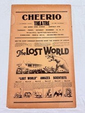 1925 The Lost World Original 14x22 Window Movie Poster Wallace Beery Dinosaurs