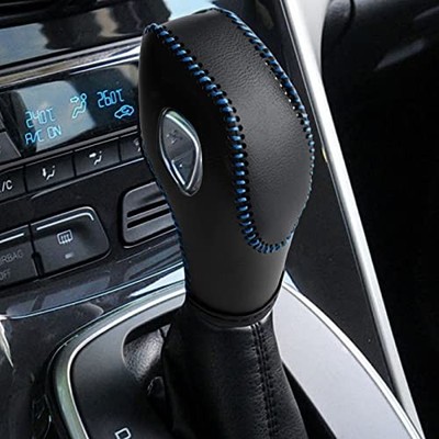 Leather Gear Shift Knob Cover Compatible with Ford Focus丨 Escape丨 Fusion丨 Black