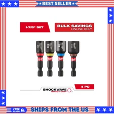 Impact Duty 1-7/8in Alloy Steel Magnetic Nut Driver Set secure hold screw (4Pcs)