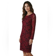 Eliza J Burgundy Red Lace Long Sleeve Dress size 10