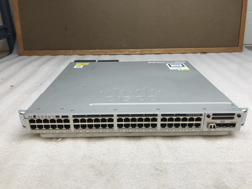 Cisco 3850 WS-C3850-48U-L 48-Port UPOE Network Switch w/ NM-4-1G & 2x 1100WAC PS