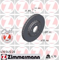 2X Zimmermann Bremsscheibe 470.5412.20