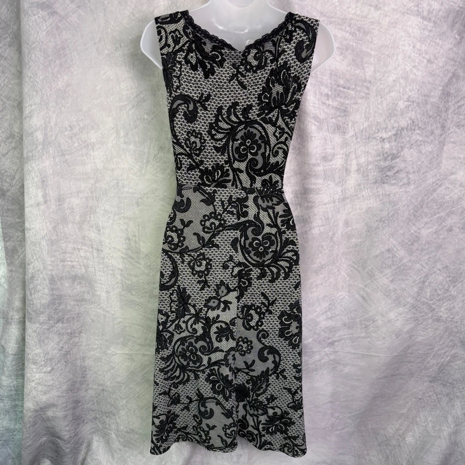 Vestido babydoll floral escuro vintage Y2k DressBarn tamanho 12 renda grunge fada caprichosa - Imagem 3 de 4