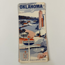 Vintage 1960 1961 1962 Oklahoma Standard Oil Highway Road Map Oil Gas Petroliana