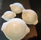 Pyrex Spring Blossom Green 4pc Mixing Bowl Set Nesting Cinderella Daisy 441-444