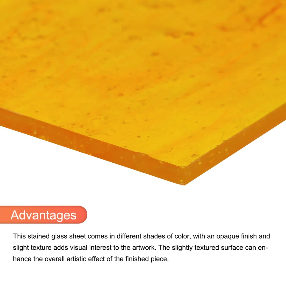 Lámina de vitral mosaico azulejo 7,9 pulgadas x 5,9 pulgadas naranja para manualidades hágalo usted mismo Foto 4 de 4