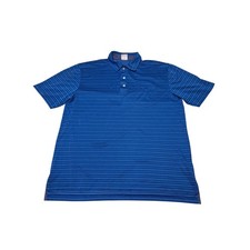 Brooks Brothers 1818 Performance Polo Shirt Mens Large Blue Striped Pocket L