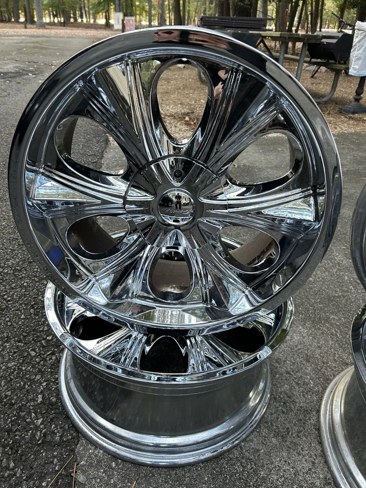 "Juego de 20"" Panther/Ford patrón de 6 pernos ruedas cromadas camión SUV" Foto 2 de 4