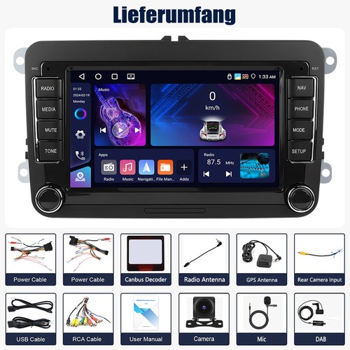 DAB+ 4+64GB CarPlay Android 15 Autoradio GPS Für VW Golf 5 6 Passat Polo Touran - Bild 9 von 15