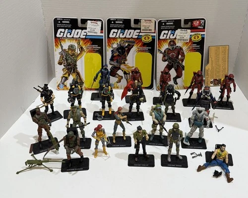G I Joe 25th Anniversary Lot of 21 Loose Figures, Cardbacks; Cobra; Hasbro; 2007